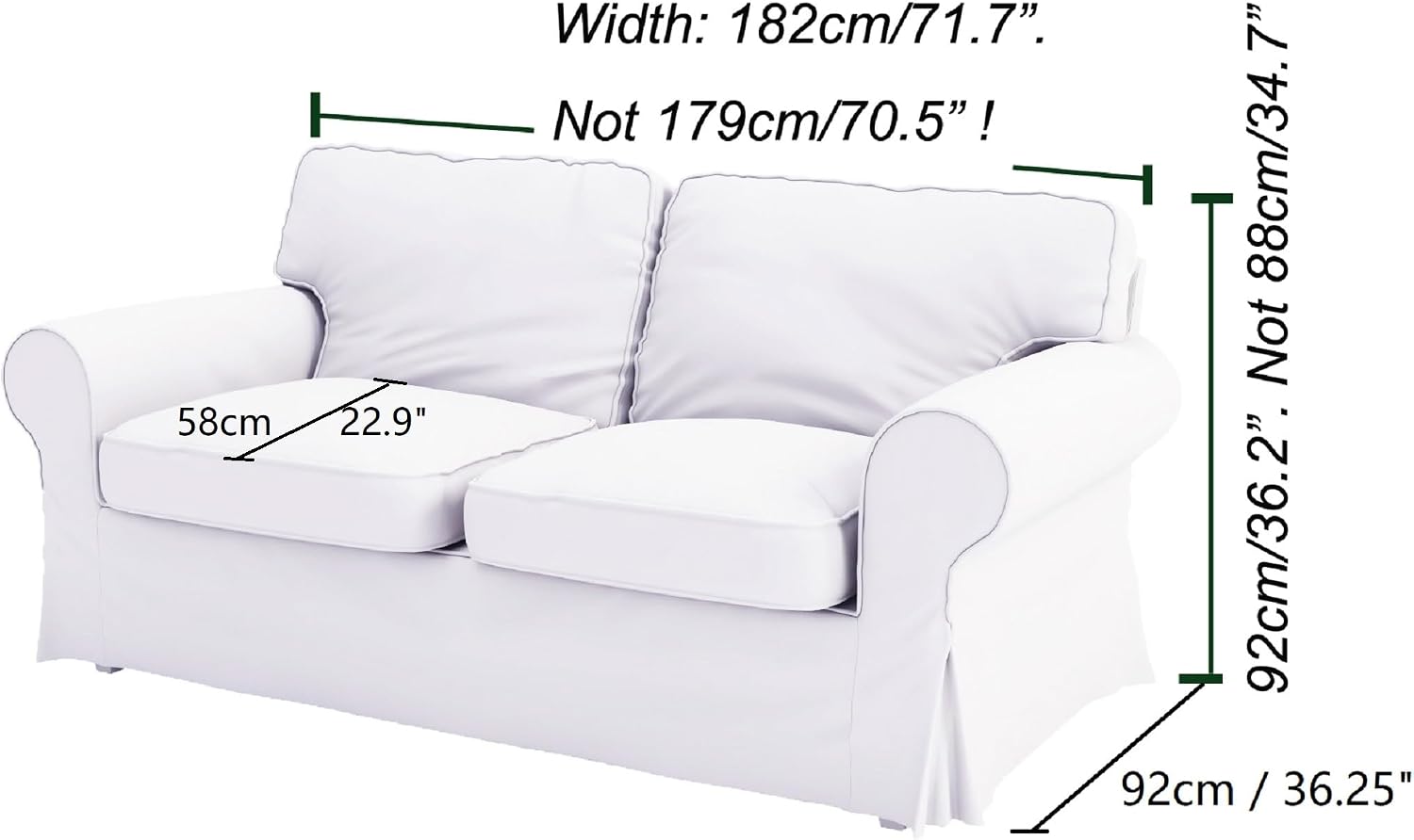 Heavy Duty UPPLAND (Not EKTORP) Sofa Cover Replacement Compatible with IKEA UPPLAND 3 Seat Sofa, Loveseat, Armchair, Sectional Corner, or Footstool Slipcover Only (Uppland 2 Velvet Blue)