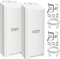 Vonets 1800Mbps Point-to-Point Wireless Bridge, 2KM Range, 5.8G WiFi Extender, Dual Gigabit Ports, PoE or DC Powered, IP65 Weatherproof, Outdoor, Building (2)