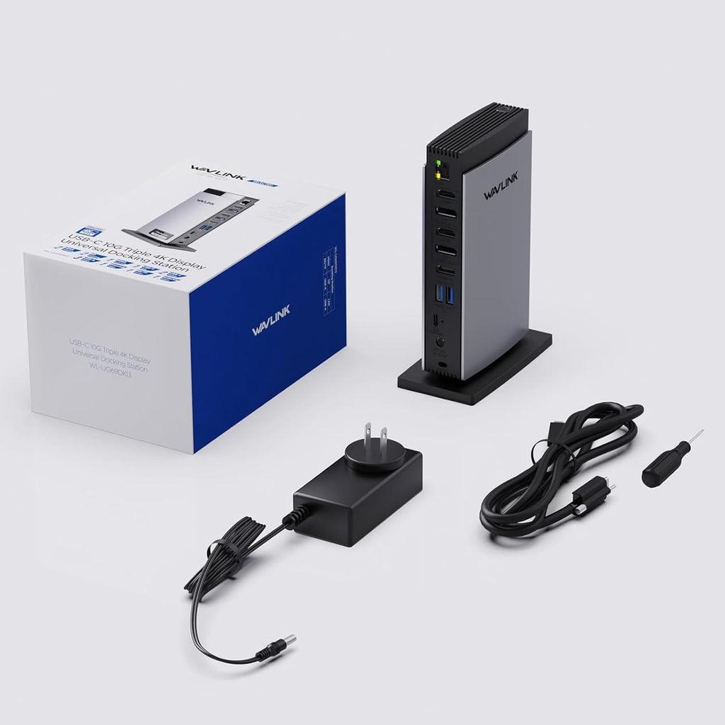WAVLINK USB C DisplayLink Docking Station with 3 HDMI 4K60Hz,Displaylink Triple Display Docking Station for MacBook M1/M2/M3/Windows,5 USB Ports,2DP,Ethernet Port,Audio/Mic,SD/TF（No Charging Ports）