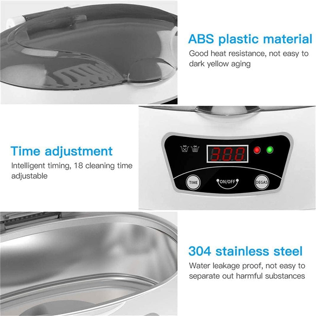 Small Household Ultrasonic Washing Machine, Digital Ultrasonic Cleaner for Jewelry Glasses Watches Ultrasound Machine Cleaning Device 40Khz 600Ml,Blue