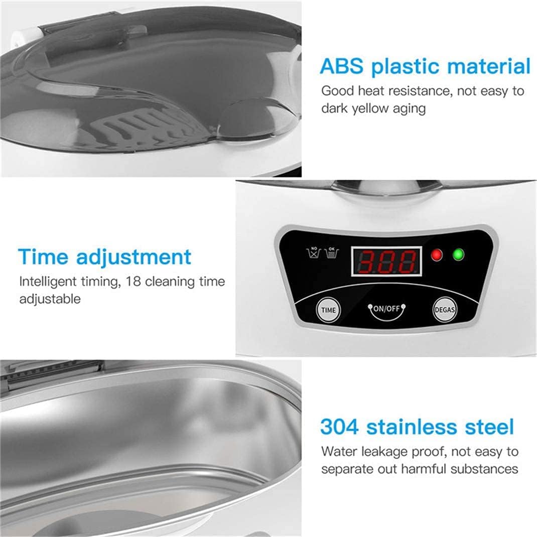 Small Household Ultrasonic Washing Machine, Digital Ultrasonic Cleaner for Jewelry Glasses Watches Ultrasound Machine Cleaning Device 40Khz 600Ml,Blue