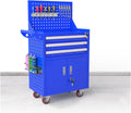 Toolbox Rolling Tool Chest with Wheels, Tool Storage Cabinet with 5 Drawer, Large Metal Tool Box Organizer with Lock, Tool Cart on Wheels Tool Box(Blue)