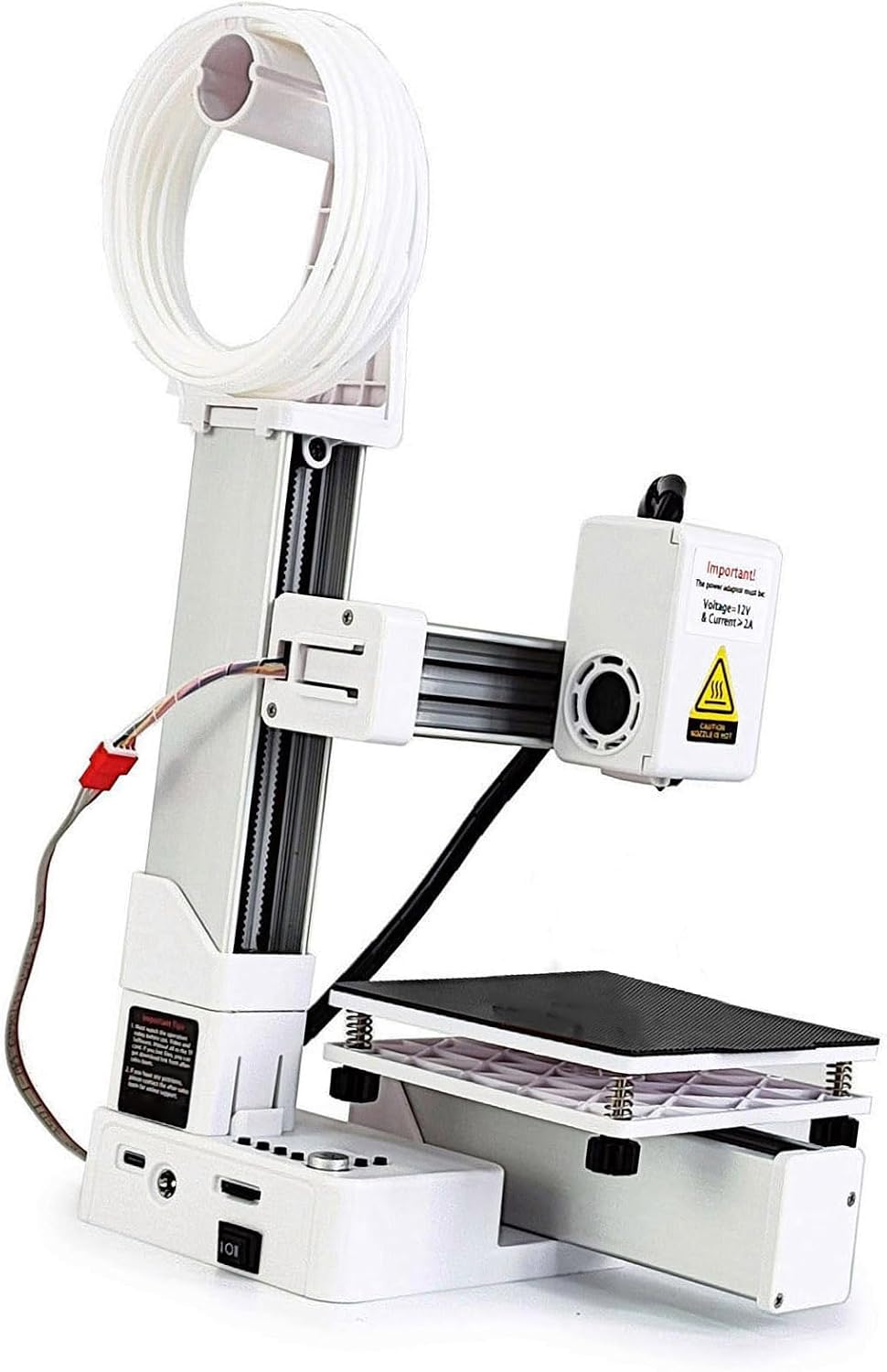 3D Printer for Beginner, 40mm s 3D Printers, 4x4x4in Printing Size, Frequency Division Multiplexing 3D Printing Machine for Home Office School (White)