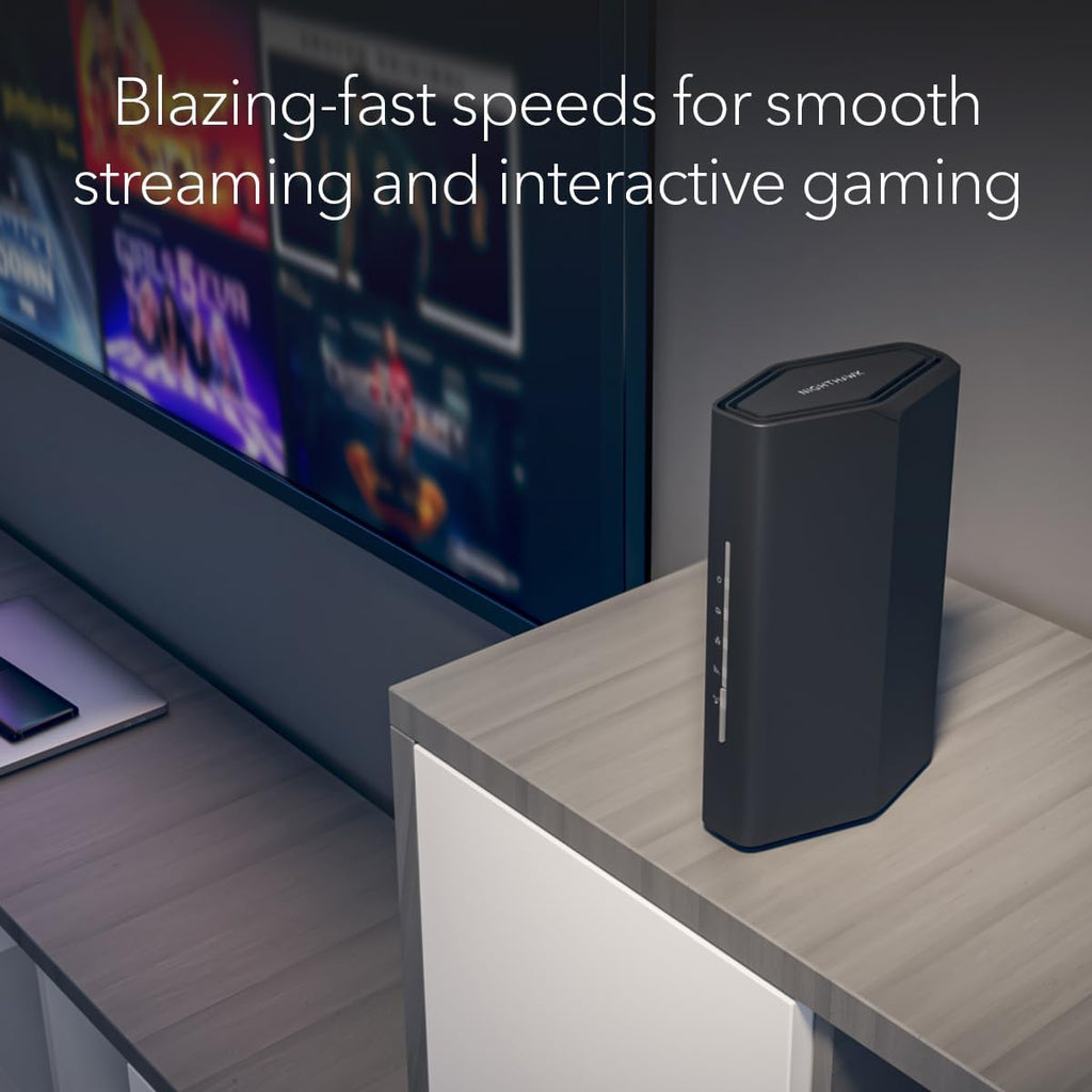 NETGEAR Nighthawk Dual-Band WiFi 7 Router (RS100) – Router Only, BE3600 Wireless Speed (up to 3.6 Gbps) - Covers up to 2,000 sq. ft., 50 Devices – 2.5 Gig Internet Port - Free Expert Help