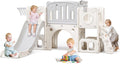 YUYUE 8 in 1 Toddler Slide,Kids Climber Slide with Storage Space and Non-Slip Steps,Indoor Outdoor Playset with Basketball Hoopa and Telescope,Slide for Toddlers 3+