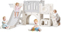 Toddler Slide,Kids Climber Slide with Storage Space and Non-Slip Steps,Indoor Outdoor Playset with Basketball Hoopa and Telescope,Slide for Toddlers Age 1-3