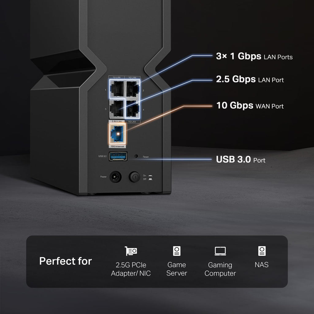 TP-Link Tri-Band BE15000 WiFi 7 Router Archer BE700 | 8-Stream 15Gbps | 1×10G+1×2.5G+2×1G Ports, USB 3.0 | 6 Internal Antennas | VPN Clients & Server | Easy-Mesh, MLO, Private IOT, Free Expert Support