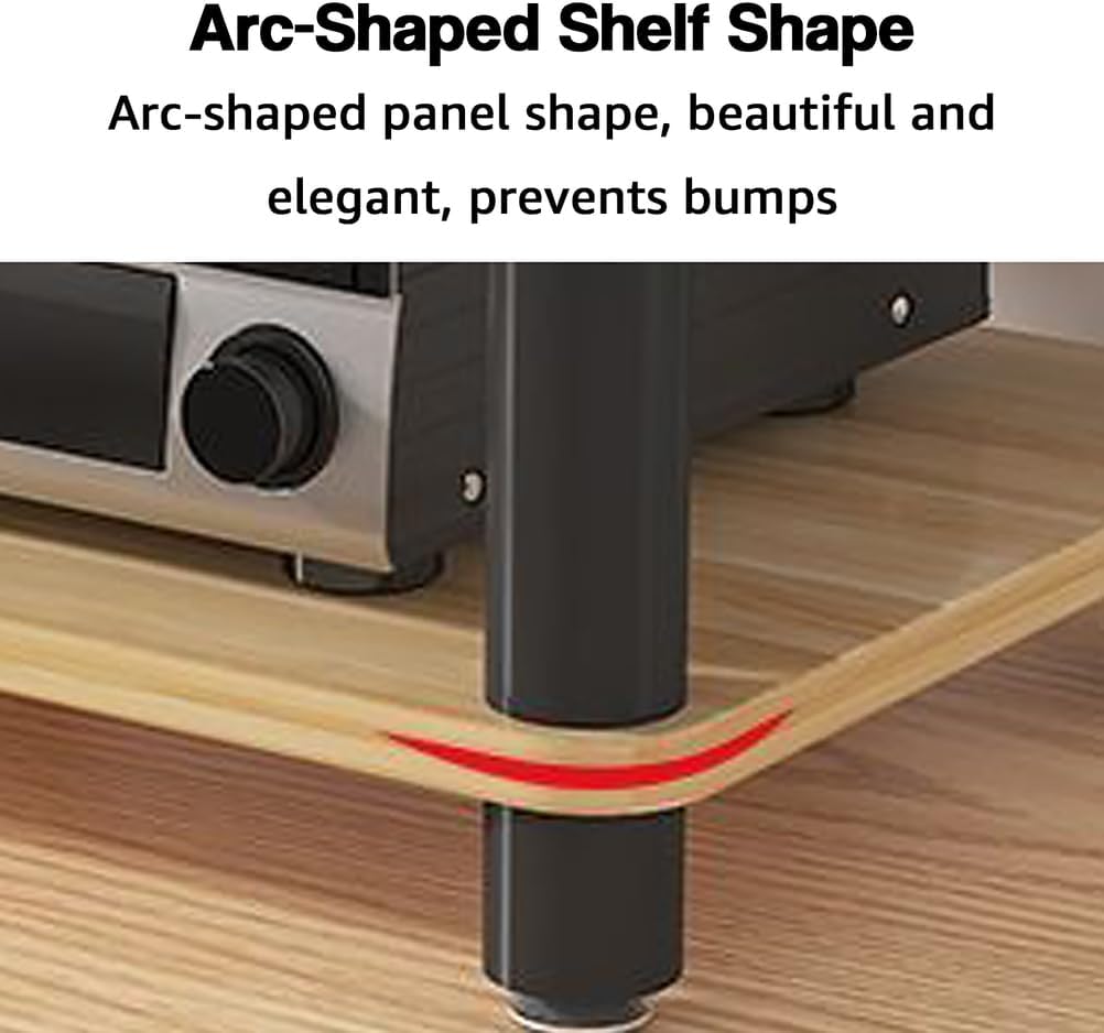 Desktop Video Audio Rack AV Media Stand with Wooden Shelf, Open Stereo Cabinet Corner Component Cabinet, Portable Media Storage Cabinet for Computer Desk,Black,4 Tier W 19.7″