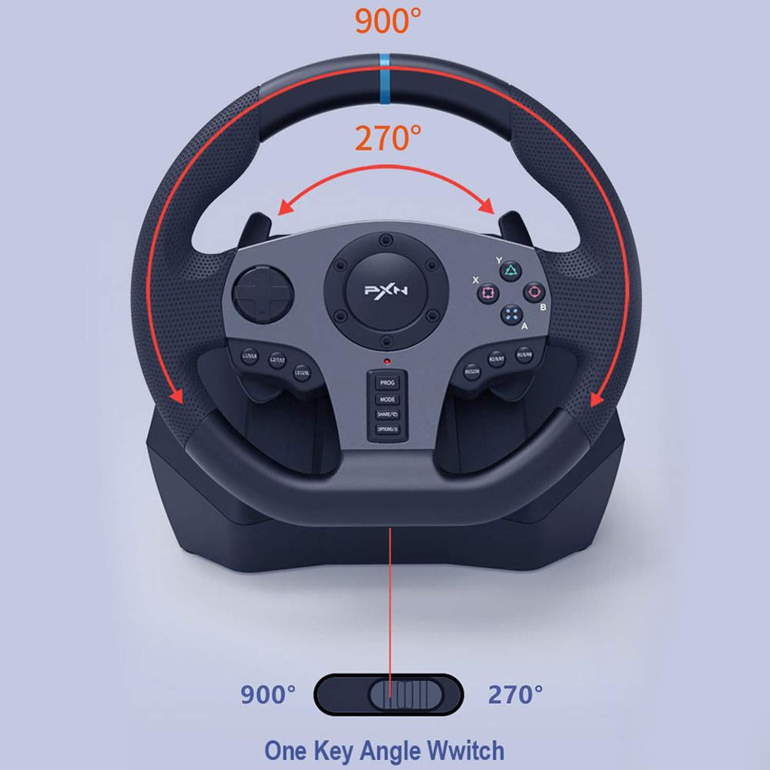 PXN V9 Gaming Racing Wheel pc Steering Wheel With Pedals and Shifter 270/900° Dual-Motor Feedback Driving gaming Racing Wheel for PC,PS4,PS3,Xbox One, Xbox Series X/S,N-Switch
