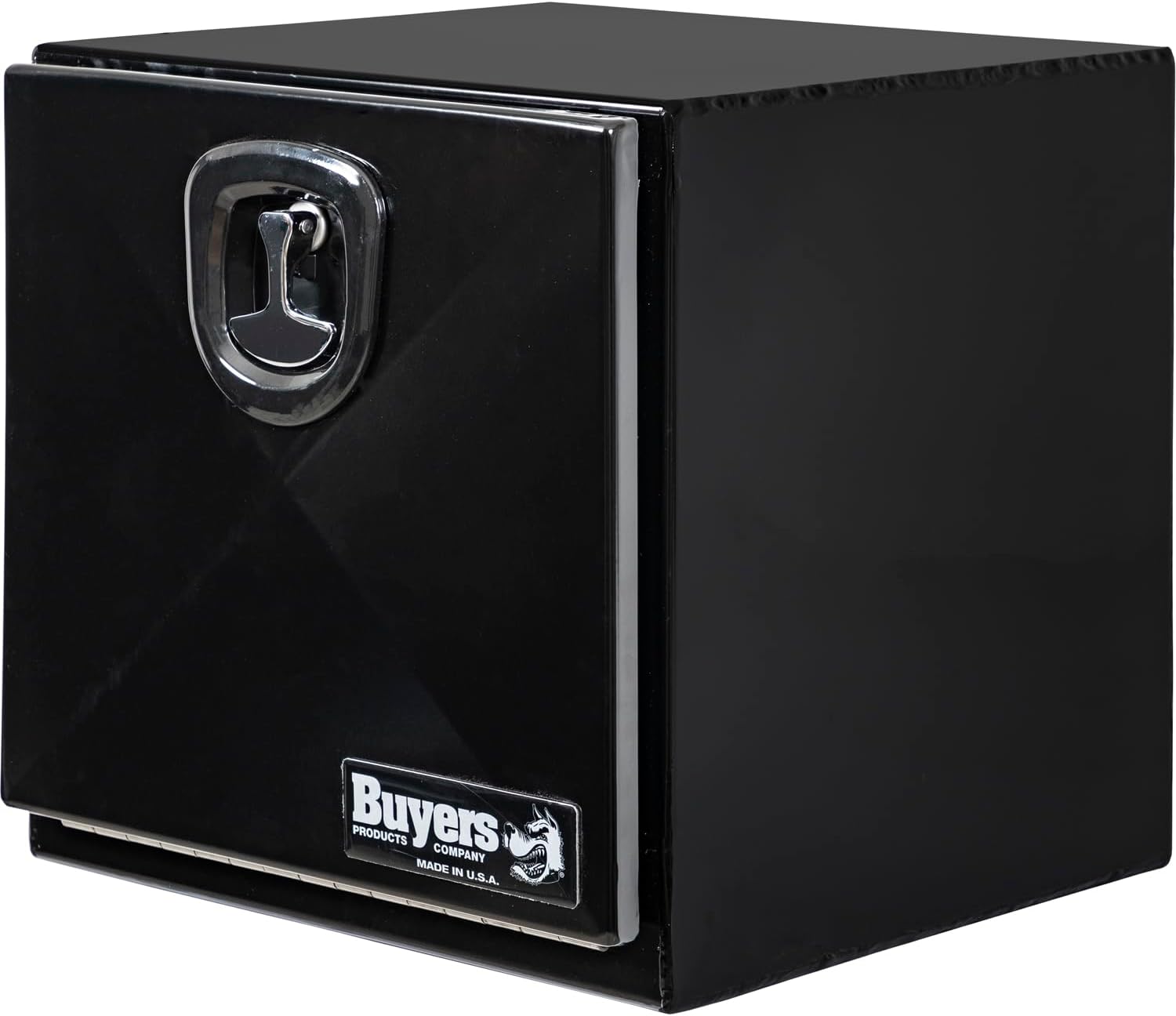 Buyers Products 1752799 Pro Series Stainless Steel Underbody Truck Tool Box, 18 x 18 x 18 In, 12 Ga Powder-Coated Steel, Locking T-Latch, Weatherproof Drop Door, Continuous Hinge, Black, Made in USA