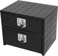 Aluminum Truck Tool Box w/Drawer,5 Bar Tread Truck Storage box w/Lock For Organization,Multifunction Black 24'x20'x18' Truck Toolboxes, For Truck,Trailer,RVs,Toolroom,Garage.