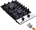 12 Inch Gas Cooktop, Built-in 2 Burners Stainless Steel Gas Stovetop LPG/NG Convertible Gas Stove Top Dual Fuel Gas Hob DM2188-01