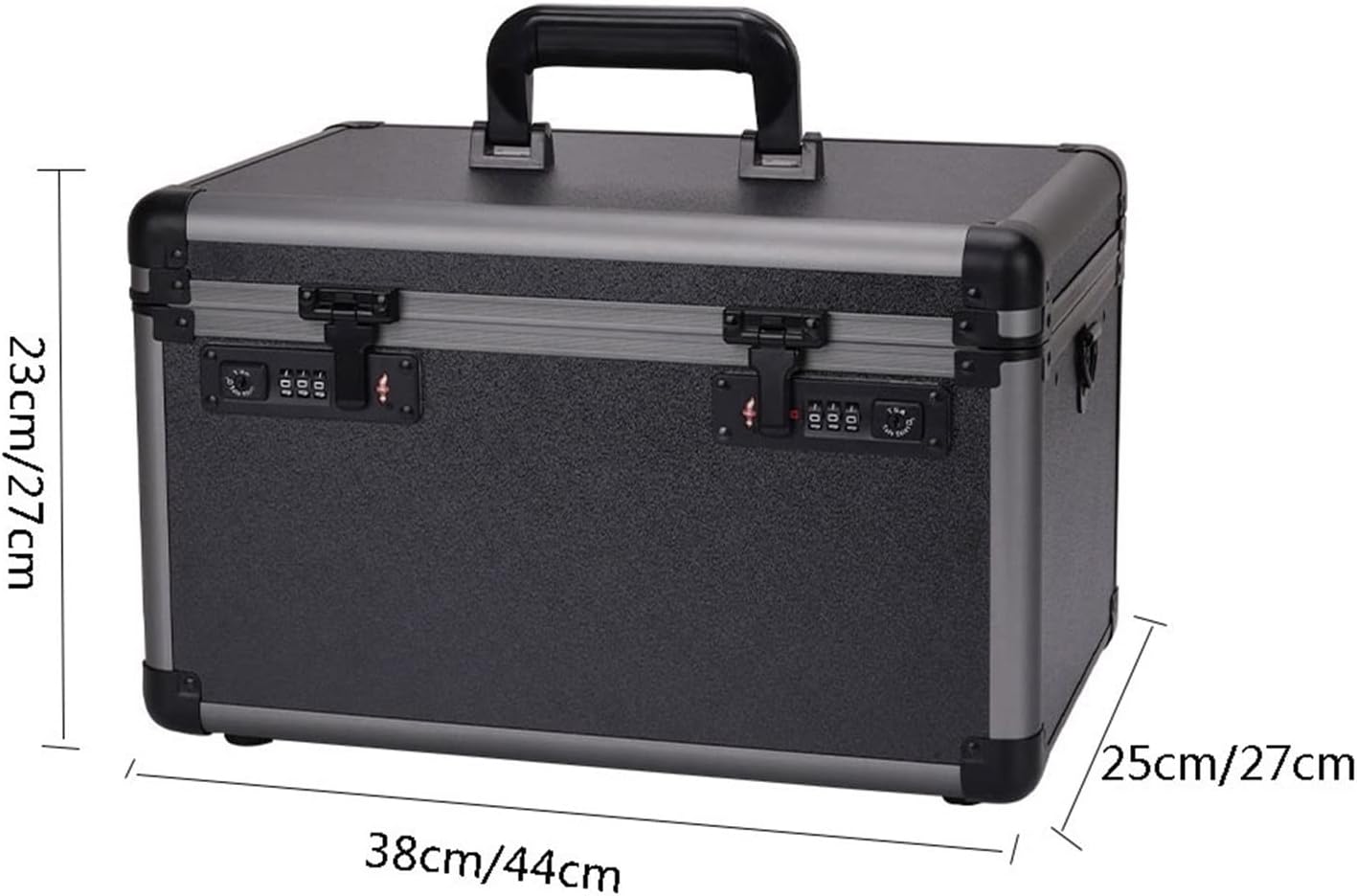 Portable Tool Box Multifunctional Tool Storage Box Portable Tool Storage Box with Removable Tray, Aluminum Tool Box with Dual Combination Lock Small Parts Box (Size : L)