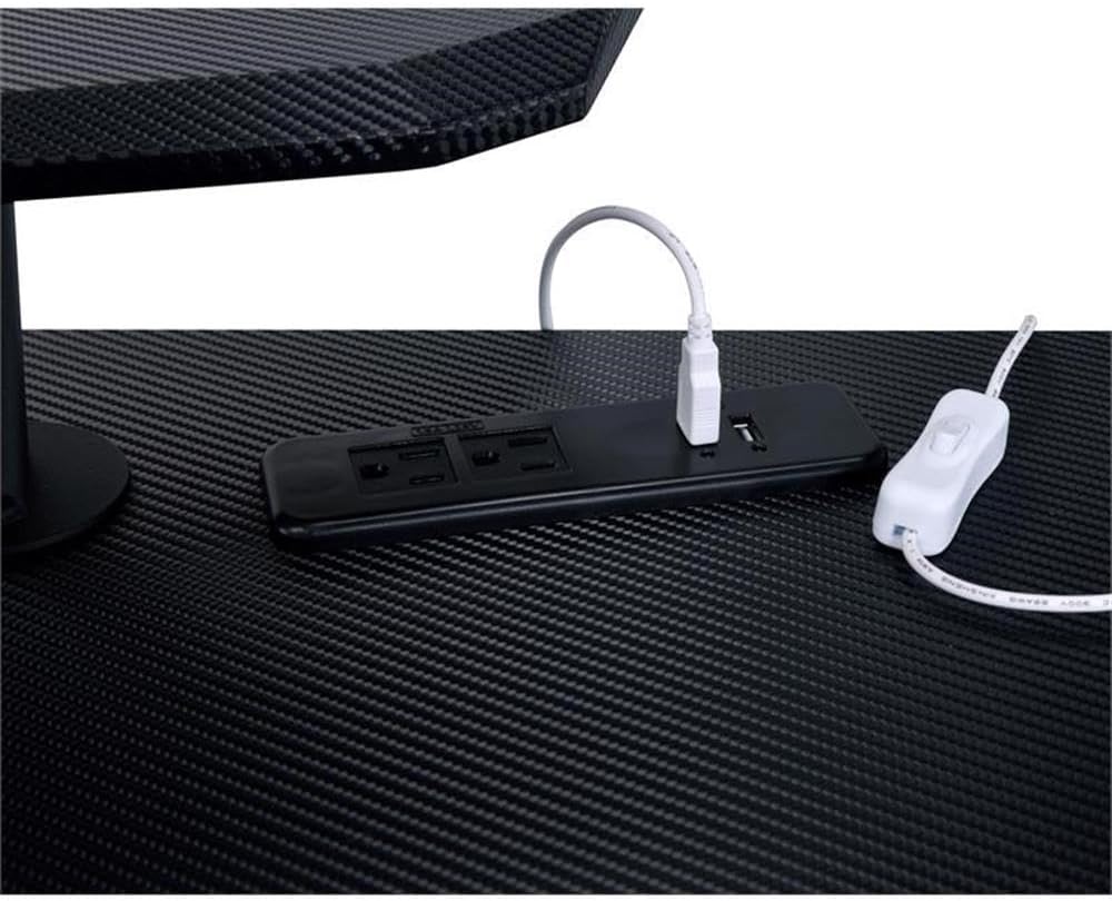 Acme Vildre Metal Frame Gaming Table with USB Port and LED Light in Black