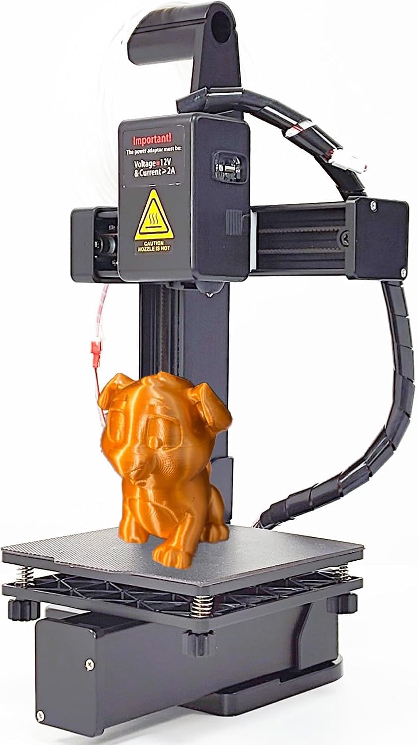 Pomya Mini 3D Printer, Portable Small FDM3D Printer for Kids and Beginners, 100 x 100 x 100mm Printing Size, 10-40mm / s Printing Speed, Supported 1.75mm TPU PLA (Black)