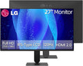 LG 27 inch FHD (1920 x 1080) IPS LED Computer Monitor, 120Hz, AMD FreeSync, HDR10, sRGB 99%, Black Stabilizer, Reader Mode, Flicker Safe, HDMI & VGA, Tilt Adjustable Stand, Black