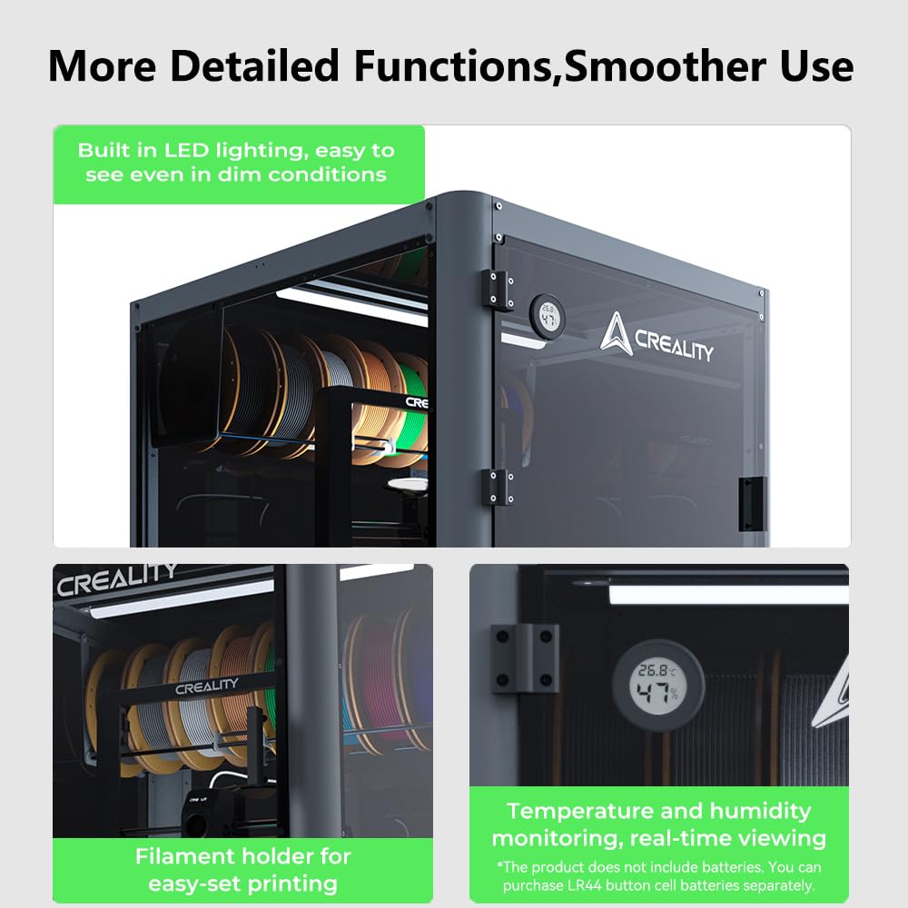 Official Creality Multifunctional Protective Cover Dustproof Sound Insulation and Noise Reduction Sturdy Frame for Ender Series and Most 3D Printer Size Within 600x700x650mm