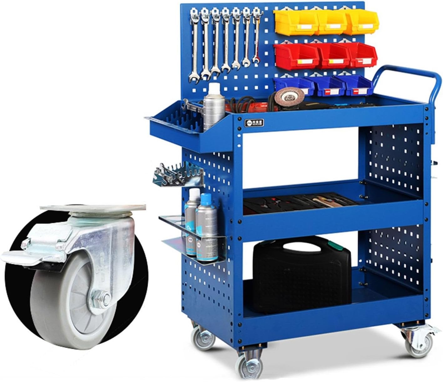 Tool Box Rolling Tool Cart with Drawer, Heavy Duty Storage Organizer Cabinet, Utility Industrial Service Cart with Casters and Locking System Workshop Garage Gift Ideas Tool Storage(Yellow)