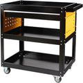 Tool Box 3 Tier Trolley Tool Cart Utility Cart Storage Stand with Wheels Rolling Tool Cart Organizer Service Cart for Warehouse Garage Tool Storage