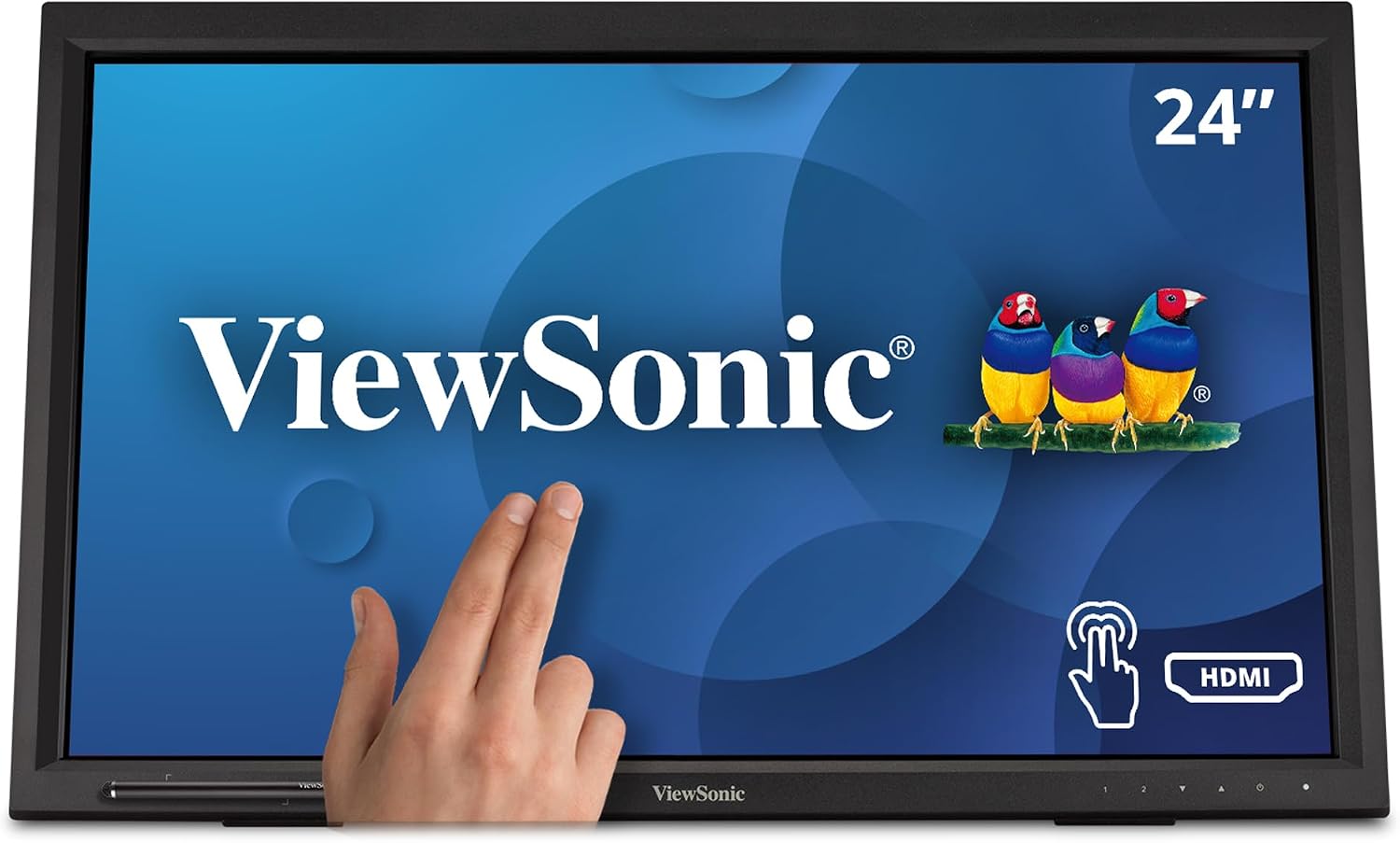 ViewSonic TD2423D 24 Inch 1080p Touch Screen Monitor, 10-Point Multi IR Touch for Retail POS and Kiosk, 7H Scratch-Resistant Glass, Eye Care, 100x100mm VESA Compatible, HDMI, VGA, DisplayPort, USB Hub