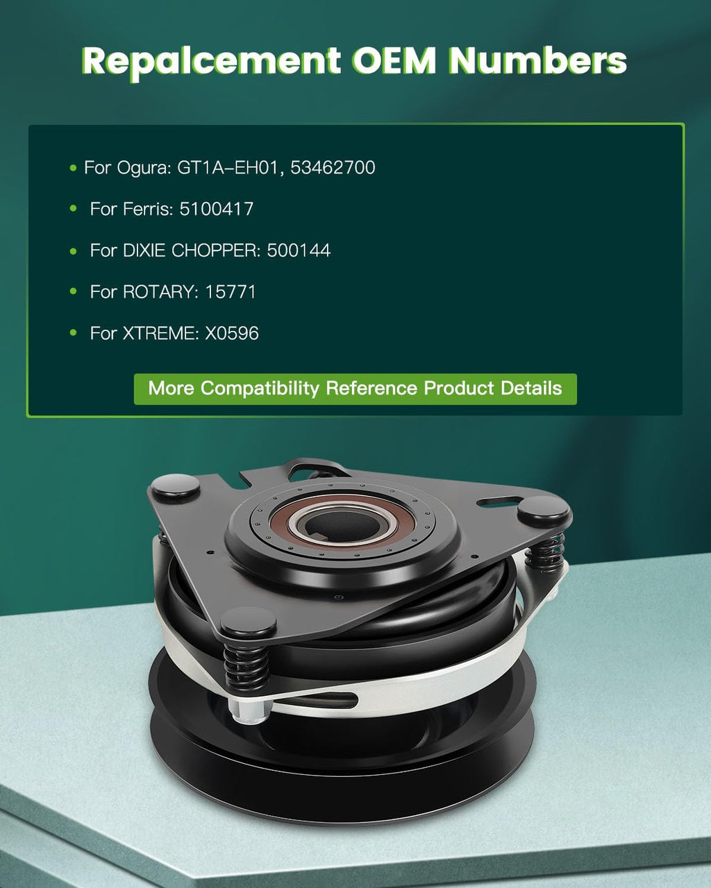 SCITOO New Electric Lawnmower, PTO Clutch Fit for Ogura GT1A-EH01 53462700 for Ferris 5100417 for Dixie Chopper 500144 53462700