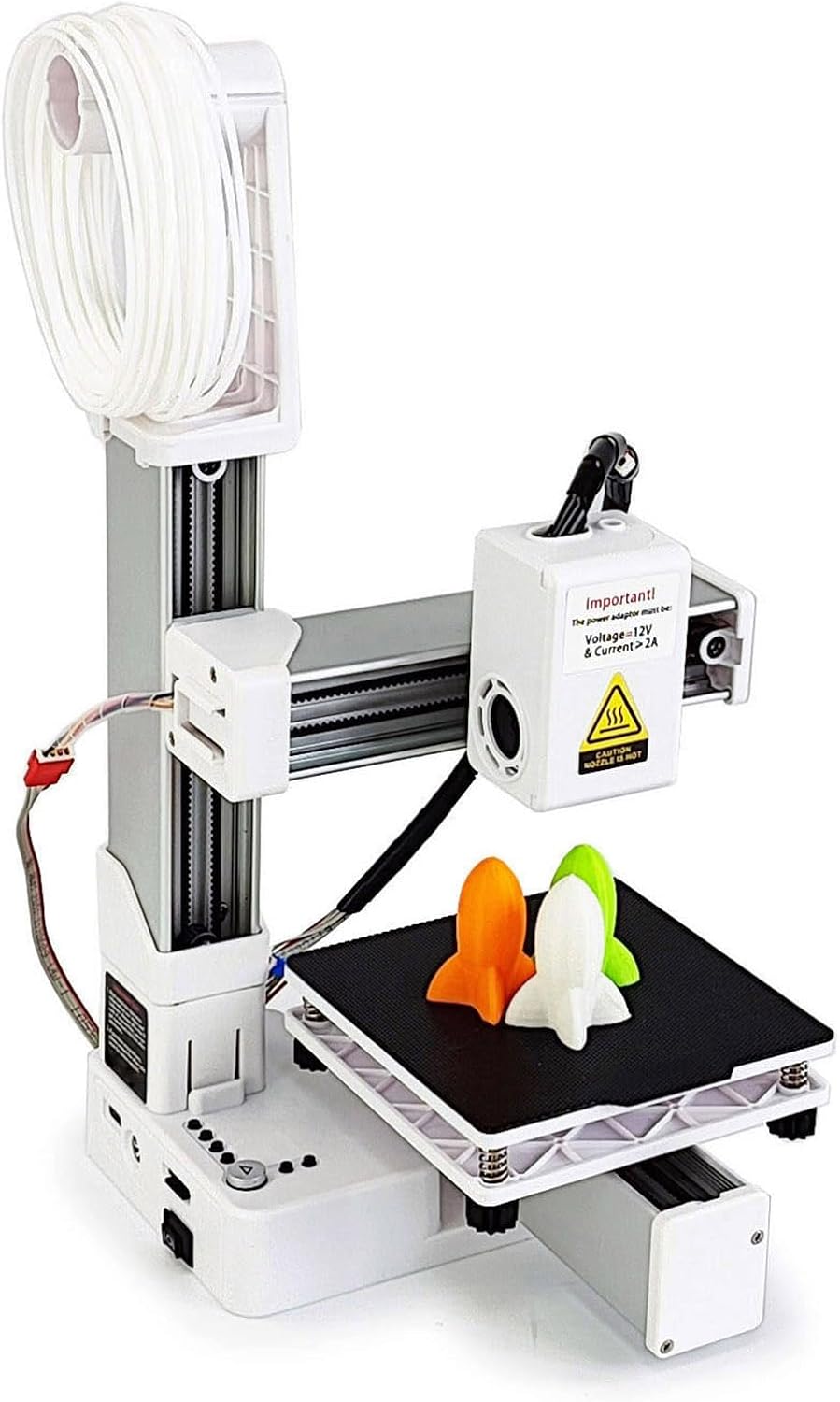 3D Printer for Beginner, 40mm s 3D Printers, 4x4x4in Printing Size, Frequency Division Multiplexing 3D Printing Machine for Home Office School (White)