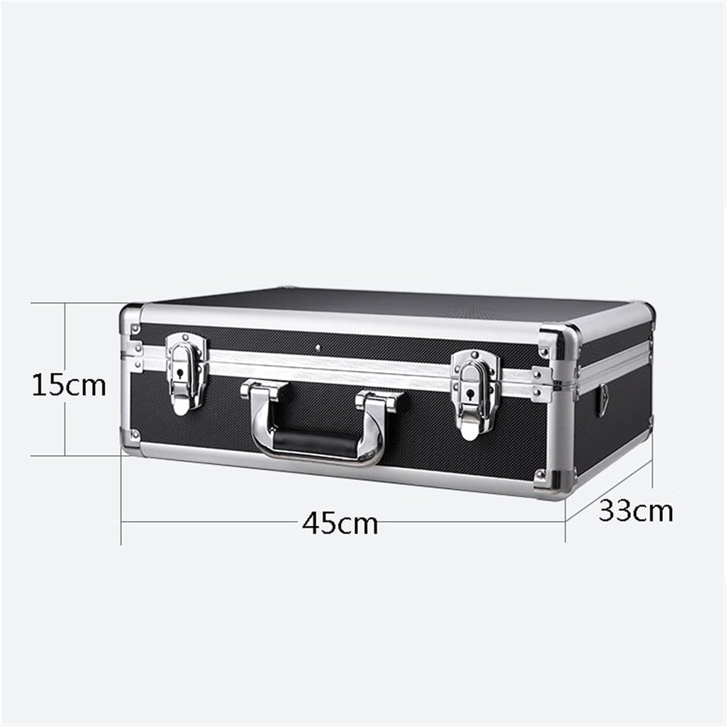 Portable Tool Box Tool Box Portable Storage Tool Box Aluminum Tool Storage Box Safe with Removable Compartment, Black Small Parts Box (Color : Brass)
