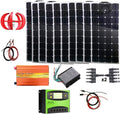 1.4Kw Wind Solar Power: 400W Wind Turbine Generator & 10pcs 100W Bendable Solar Panels & 3000W Pure Sine Wave Inverter & Cable Connector& Accessories Home Boat RV Off Grid