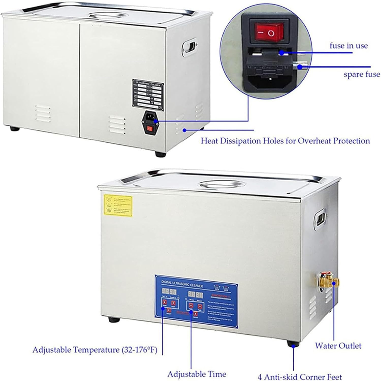 6 L Vinyl Ultrasonic Cleaner, 7-12-Inch Vinyl Ultrasonic Cleaning Machine, High Lp Album Cleaner, Record Washing Machine ~/