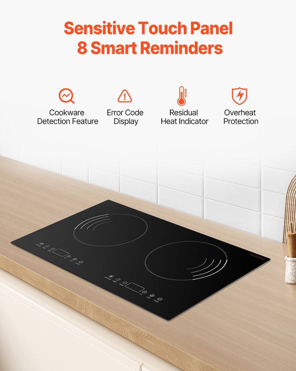 Happybuy Induction Cooktop - Your Ultimate Cooking Companion! This 1800W electric countertop burner comes with 2 burners and touch - control operation.