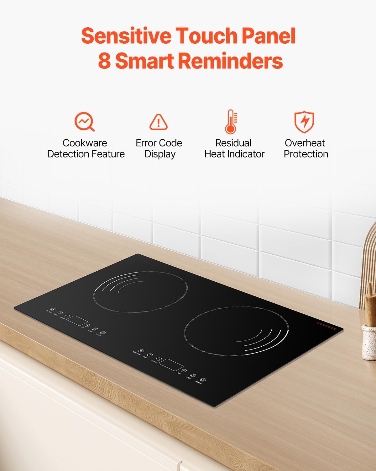 Happybuy Induction Cooktop - Your Ultimate Cooking Companion! This 1800W electric countertop burner comes with 2 burners and touch - control operation.