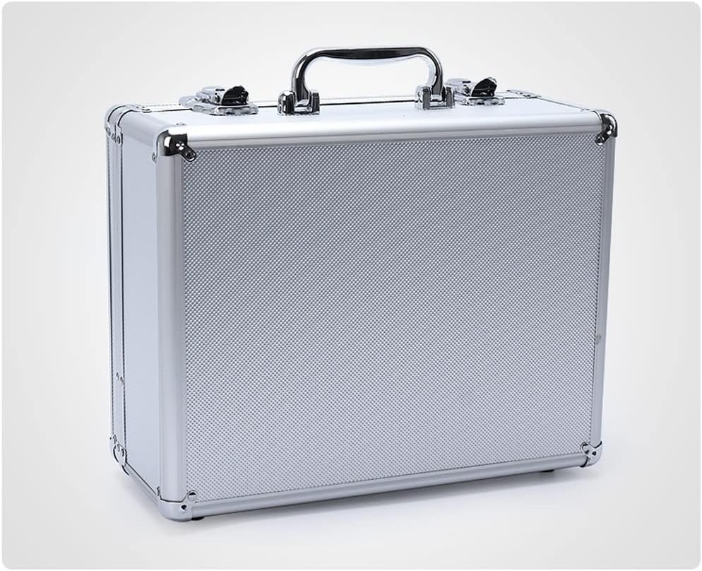 Portable Tool Box Aluminum Tool Box Black Foam Insert Suitcase Briefcase Tool Box Home Portable Tool Box Repair Tool Storage Box Small Parts Box (Color : Gray)