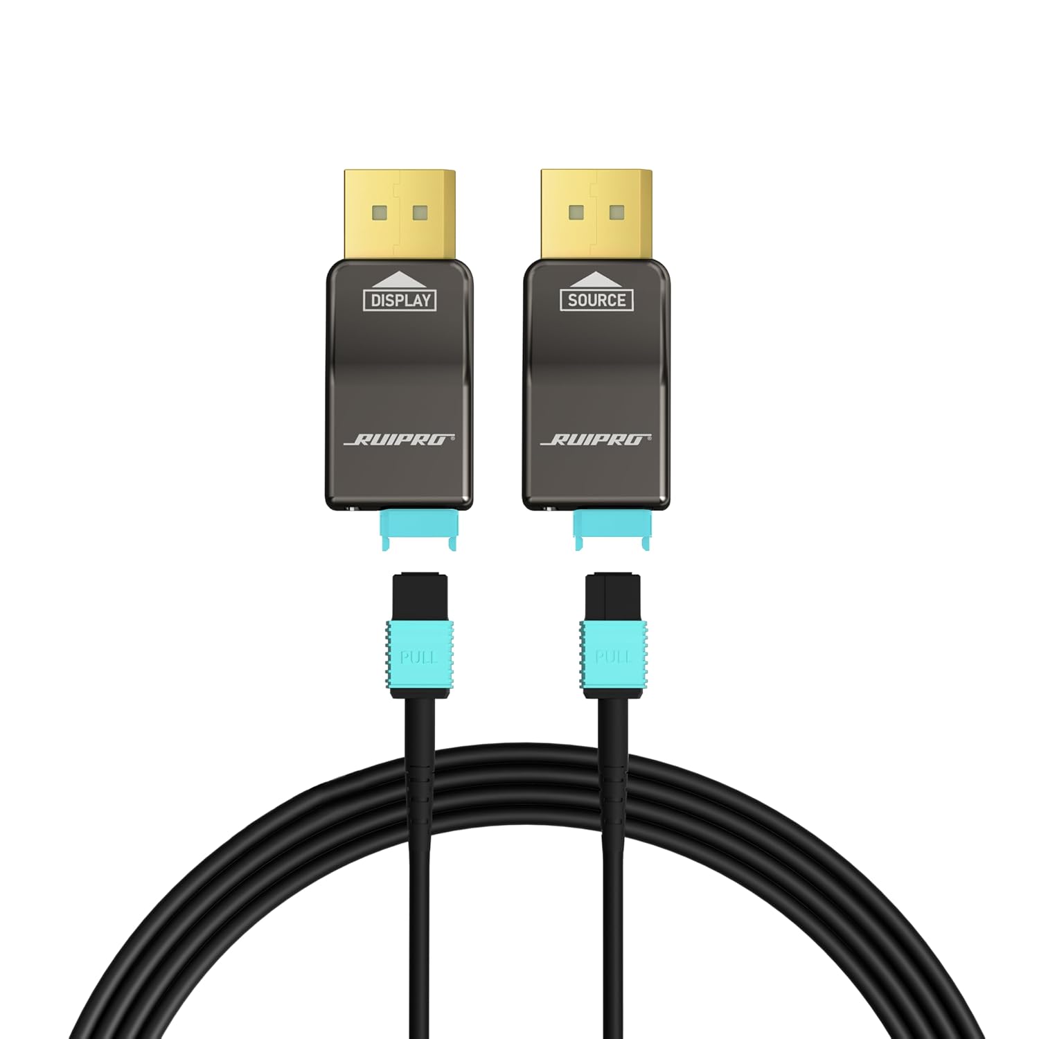 RUIPRO 8K Detachable Full Fiber Optic Armored 8K60Hz Cable 1.4, 6FT, 32.4 Gbps, Supports 4K@144Hz, HDR, HDCP 2.2&2.3, FreeSync & G-Sync, Compatible with RTX 4090/3090 Ti/RX 7900 XTX