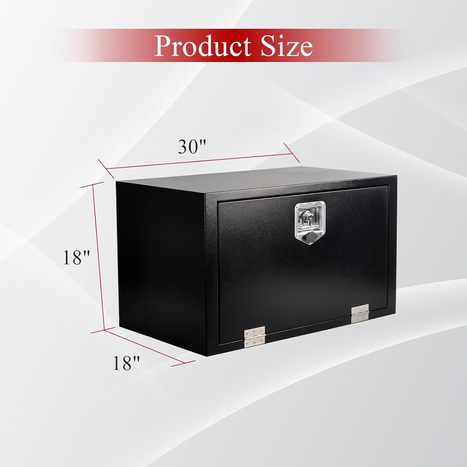 30'' Inch Steel Underbody Truck Tool Box & T-Handle Latch Heavy Duty For Trucks Trailers RV ATV Pickup Trucks Flatbeds Organization Storage Job Tool Chest -30'(L) x 18'(W) x 18'(H) Black