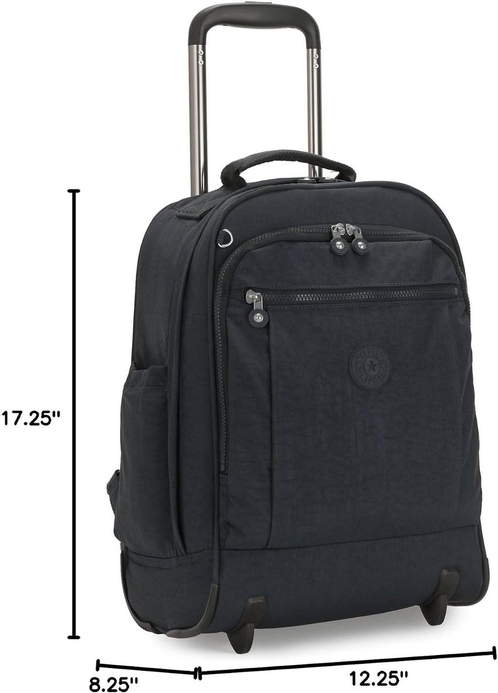 Kipling Women's Gaze Large Rolling, Durable, Wheeled Backpack with Adjustable Shoulder Straps, Nylon Book Bag, True Blue Tonal, 8.25' L x 17.25' H x 12.25' D,100352251