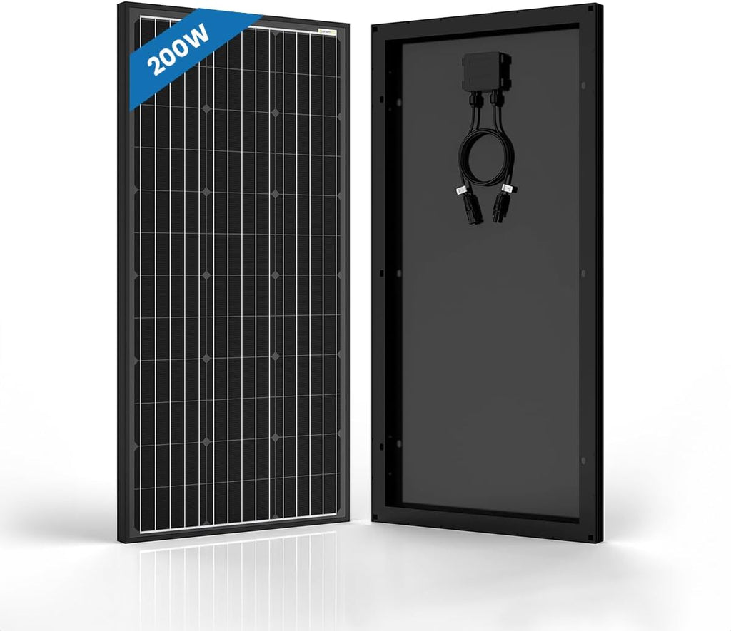 ACOPOWER 12V 200W Mono Solar Panel for 12V Battery Charging,Singel Panel Only,Off-Grid System(2 * 200W)