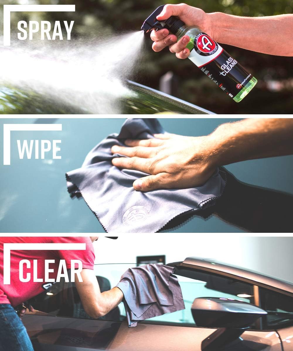Adam's Polishes Glass Cleaner - Car Window Cleaner | Car Wash All-Natural Streak Free Formula for Car Cleaning | Safe On Tinted & Non-Tinted Glass | Won't Strip Car Wax or Paint Protection
