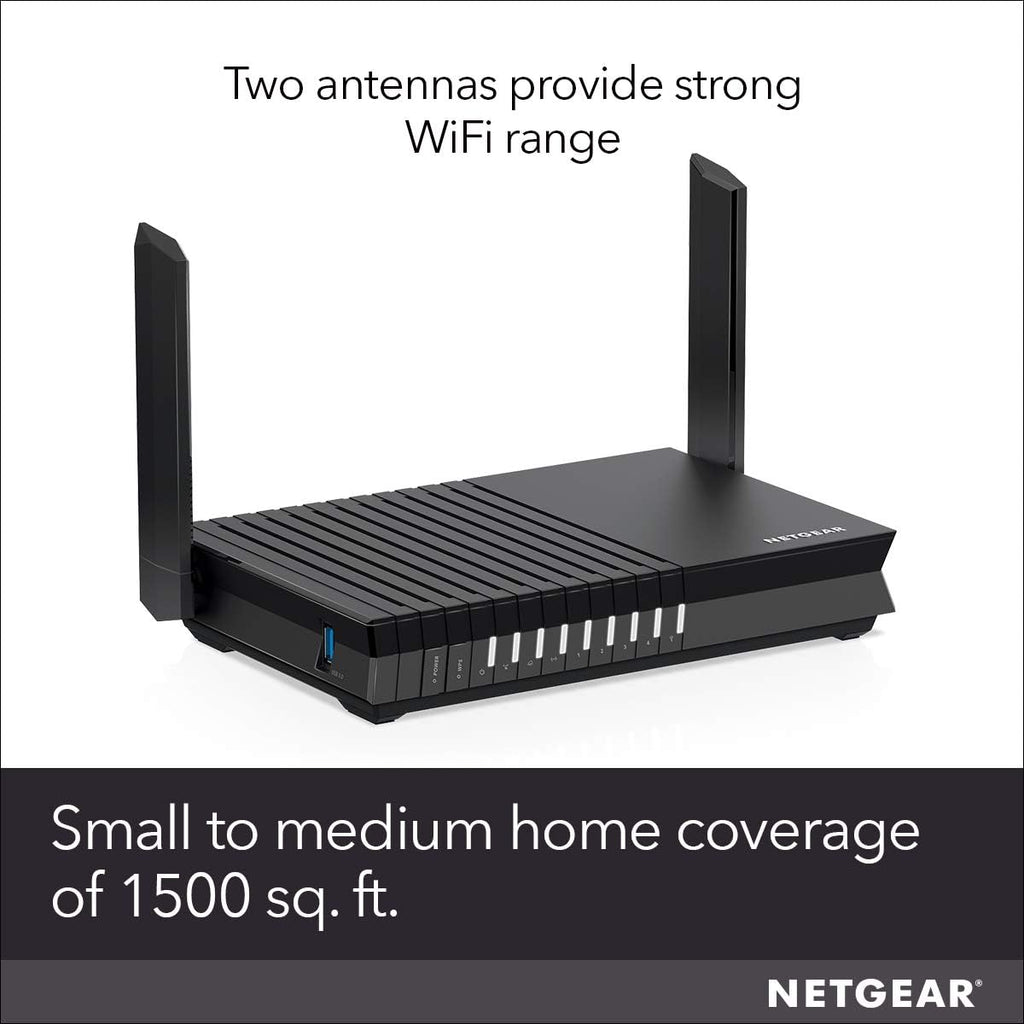 NETGEAR 4-Stream WiFi 6 Router (RAX15) - AX1800 Wireless Speed (Up to 1.8Gbps) | Up to 1500 sq ft Coverage & 20+ Devices | Ideal for iPhone 11, Samsung Galaxy S20