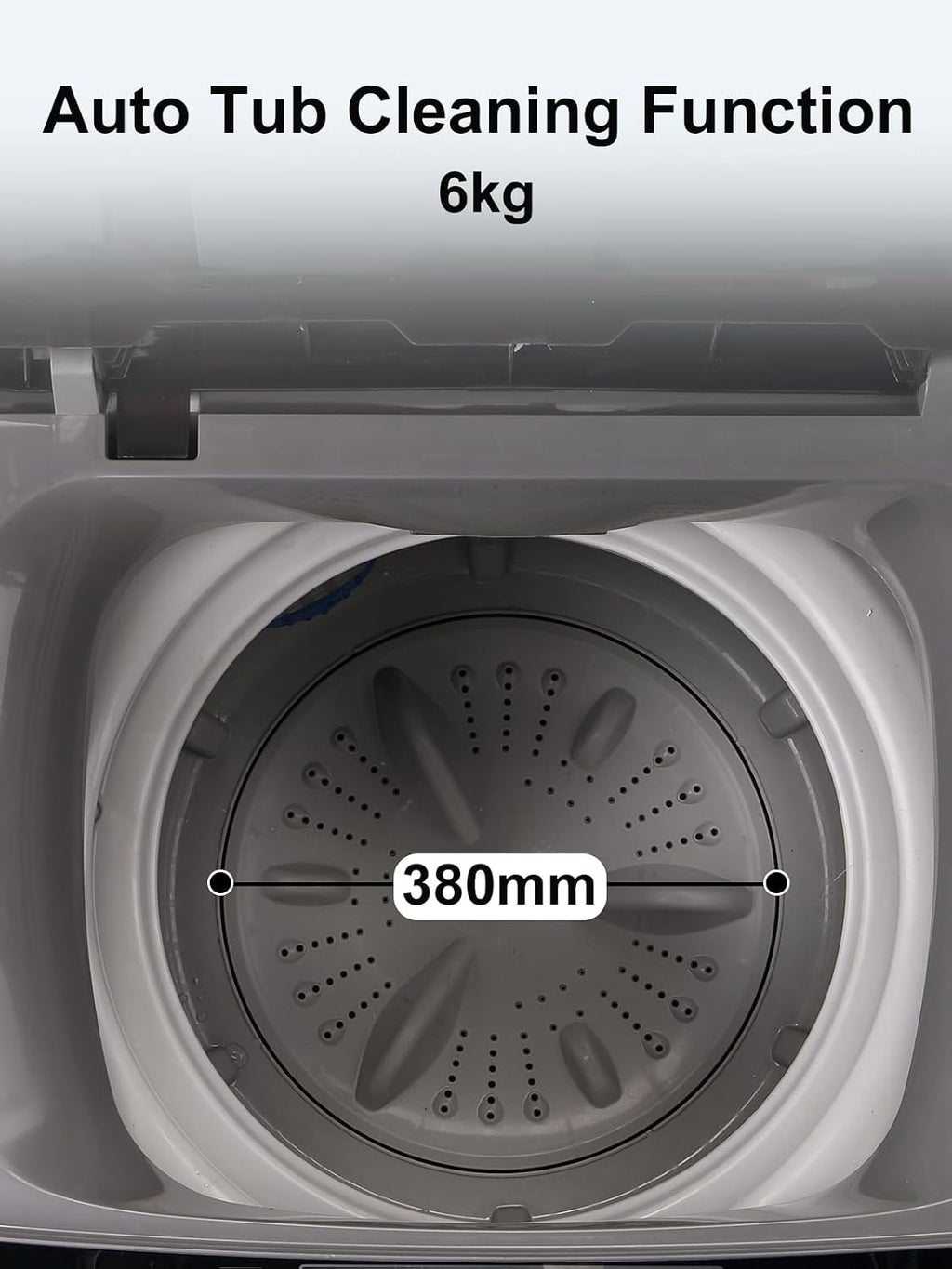 KRIB BLING Full-Automatic Washing Machine with Drain Pump, 17.7 lbs Compact Washer, 10 Wash Program & 8 Water Level, Ideal for Apartment, Dorm, Grey