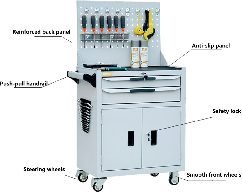 Toolbox Rolling Tool Chest with Drawer, High Capacity Tool Chest with Wheels, Mobile Steel Tool Cabinet Storage for Warehouse Tool Box