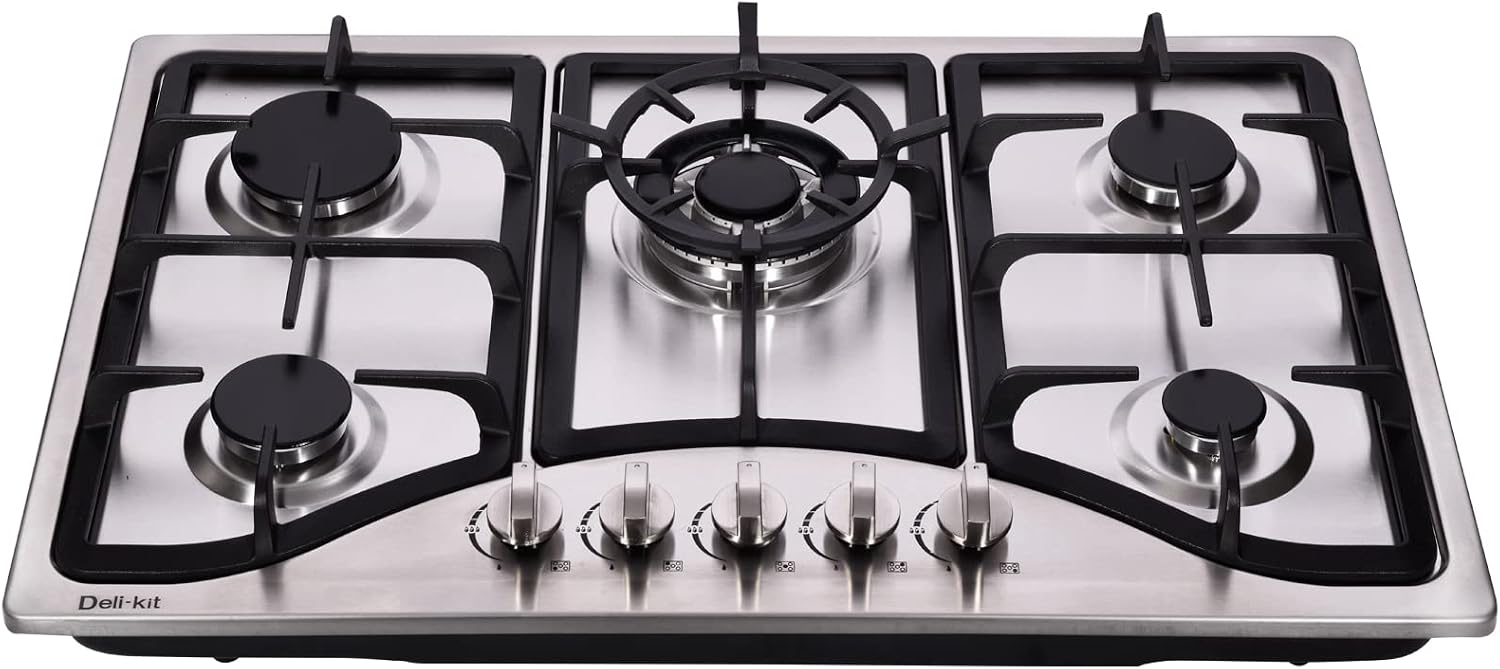 30 Inch Dual Fuel Sealed 5 Burner Stainless Steel Gas Cooktop Drop-In Gas Hob DK257-A10