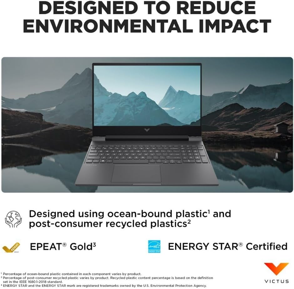 HP Victus 15.6' 144Hz FHD Gaming Laptop,AMD Ryzen 5 7535HS,32GB DDR5 RAM,2TB SSD,AMD Radeon RX 6550M,Beats RTX 2050,Backlit Keyboard,Windows11 Home, Mica Silver