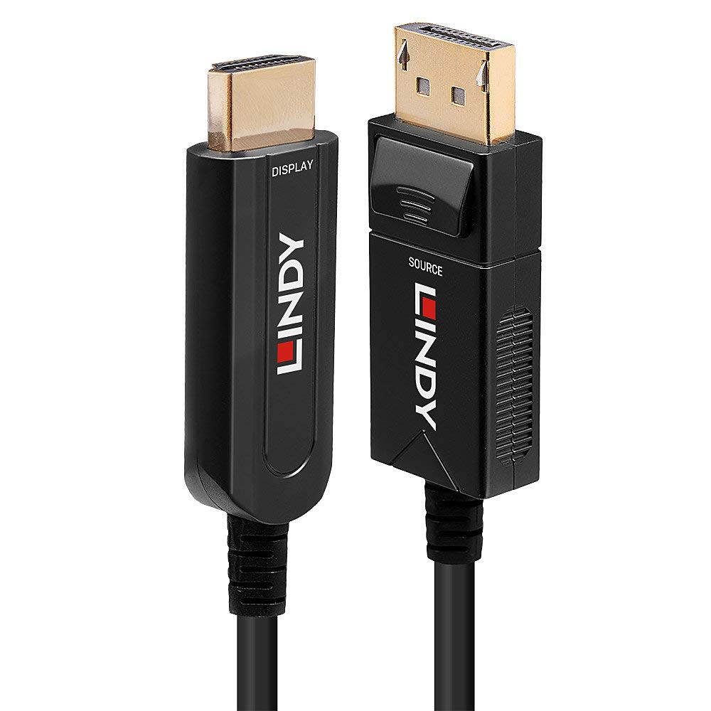 Lindy DisplayPort 1.2 to HDMI 18G Hybrid Optical Cable, 10m