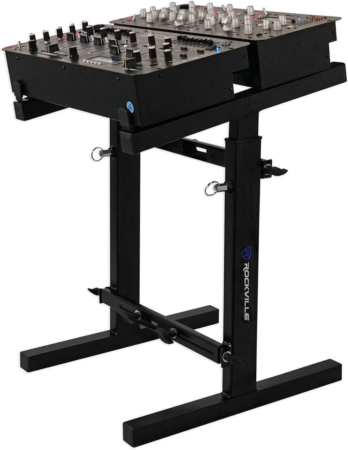 Gemini CDX-2250i Pro DJ Dual Two Deck Rack Mount CD/MP3 Media Player w/USB Bundle with Rockville RXS20 Portable Mixer Stand - Adjustable Height and Width!