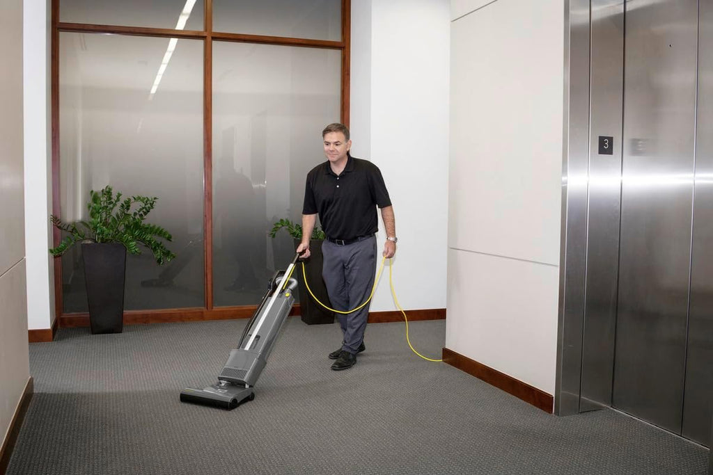 Kärcher Commercial Upright Vacuum Cleaner 1.4 Gallon - Versamatic 14' - 2 Motors, HEPA Filtration System - 40 ft. Cord