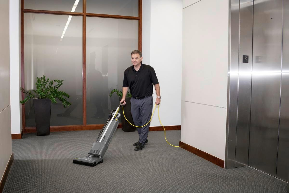Kärcher Commercial Upright Vacuum Cleaner 1.4 Gallon - Versamatic 14' - 2 Motors, HEPA Filtration System - 40 ft. Cord