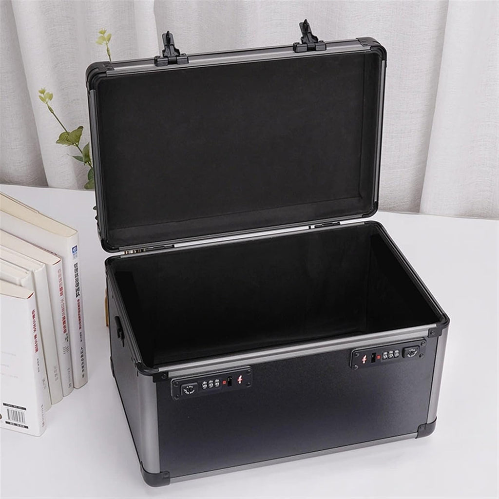 Portable Tool Box Aluminium Tool Storage Box Portable Tool Box for Tool, Hobby or Craft Storage Tool Box with Dual Combination Lock, Black Small Parts Box (Size : CH)