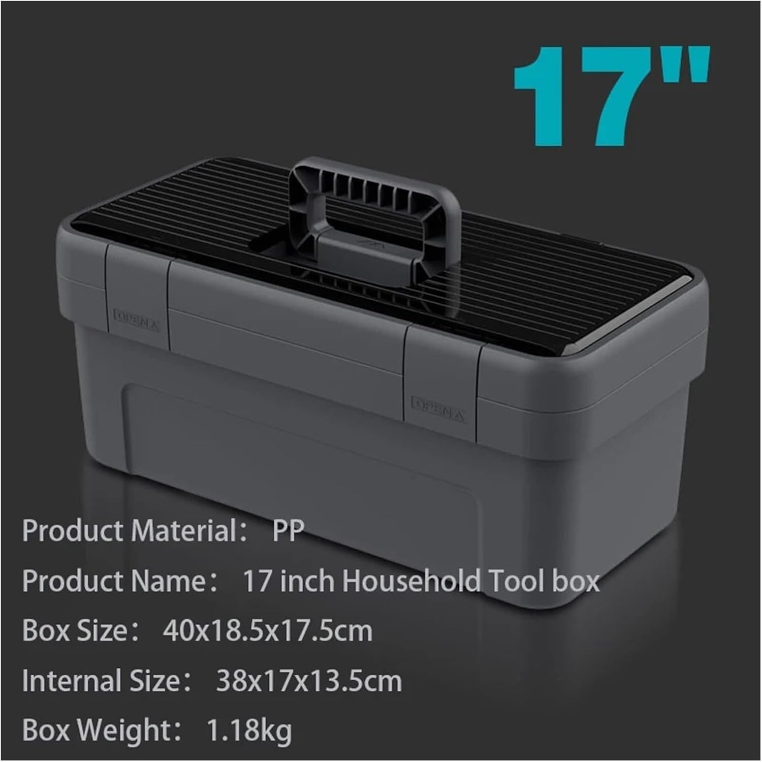 Tool Box Multifunctional 17 Inch Toolbox Wear-Resistant Waterproof Household Portable Storage Box Electrician Carpentry Special Tool Chest Tool Storage