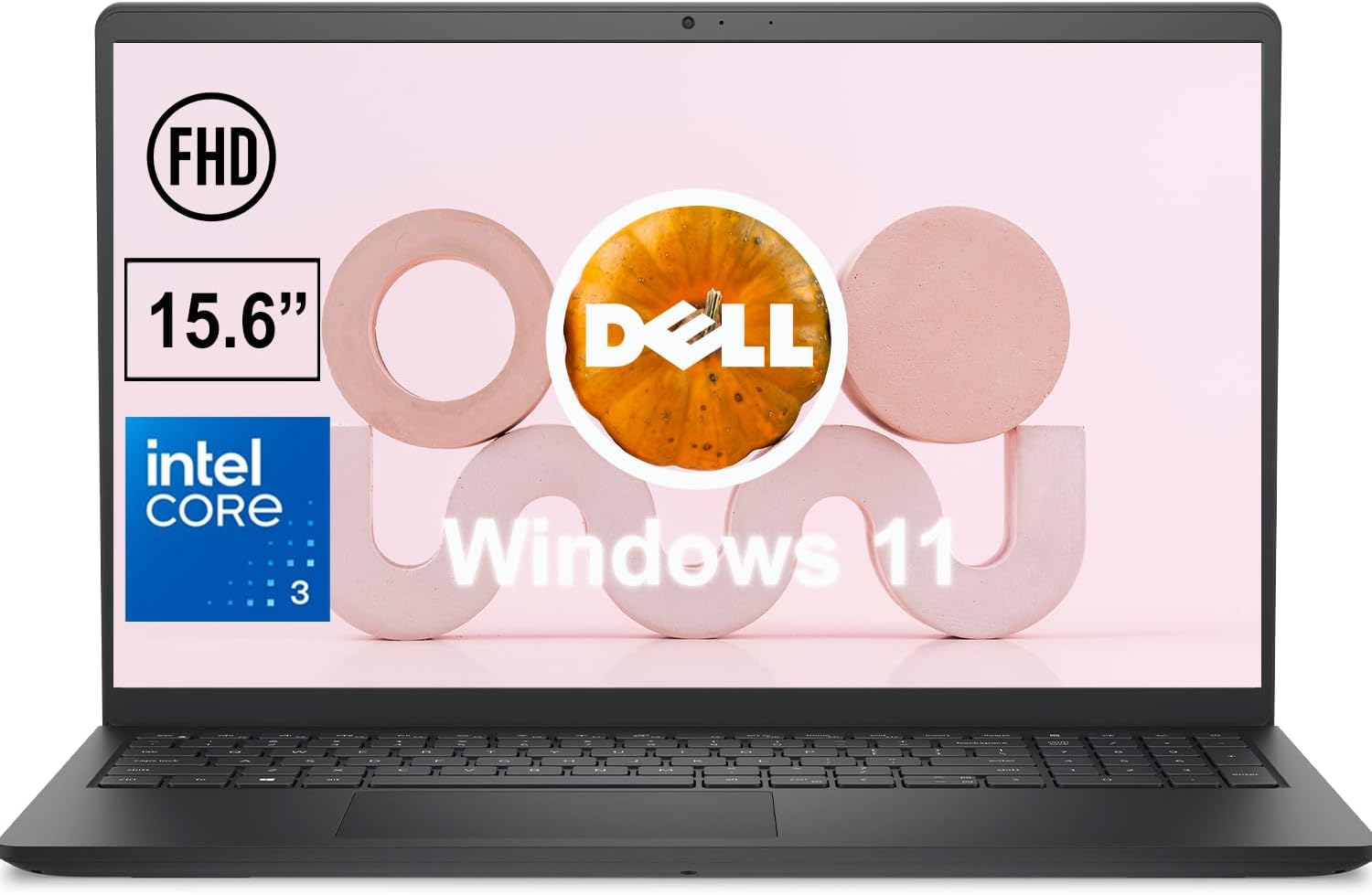 Dell 15.6 Inch FHD Laptop | Intel Core 3 100U, Quad-Core Processor, Up to 4.7GHz | 16GB RAM, 1TB SSD | Win 11 | Carbon Black | AI Noise-Reduction Microphone | Mechanical Camera Shutter | WiFi 6