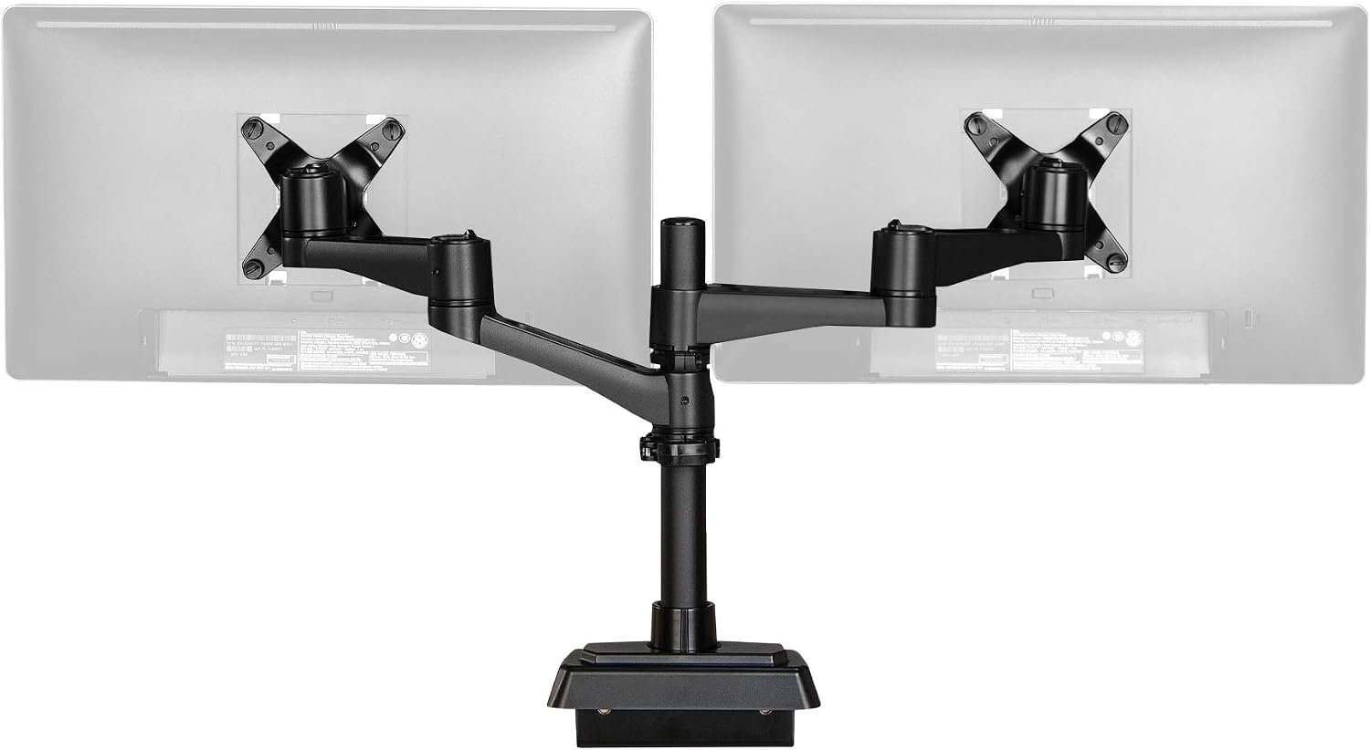 Vari Dual Monitor Arm 180 Degree - VESA Compatible Mount w/ 180 Degree Adjustment - Monitors up to 27 inches, 19.8 lbs - Double Arms for Compact Spaces - Computer Monitor Stand for Home or Office